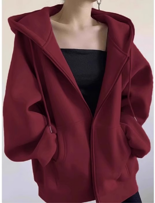 Sweat à capuche rouge