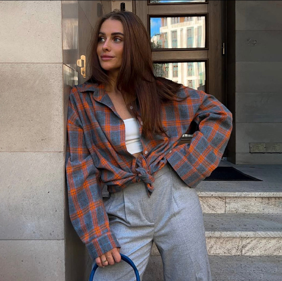 Chemise à carreaux femme
