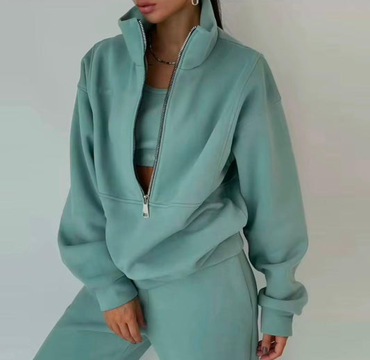 Sweat-shirt à demi zip