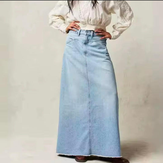 Jupe longue en Jean