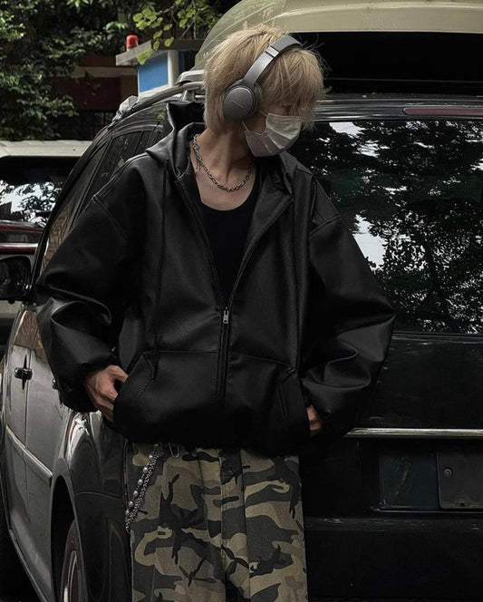 Veste en PU à capuche standard